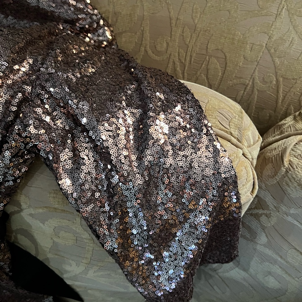 Lane Bryant Sequin High Low Dress in Bronze - Picture 7 of 12
